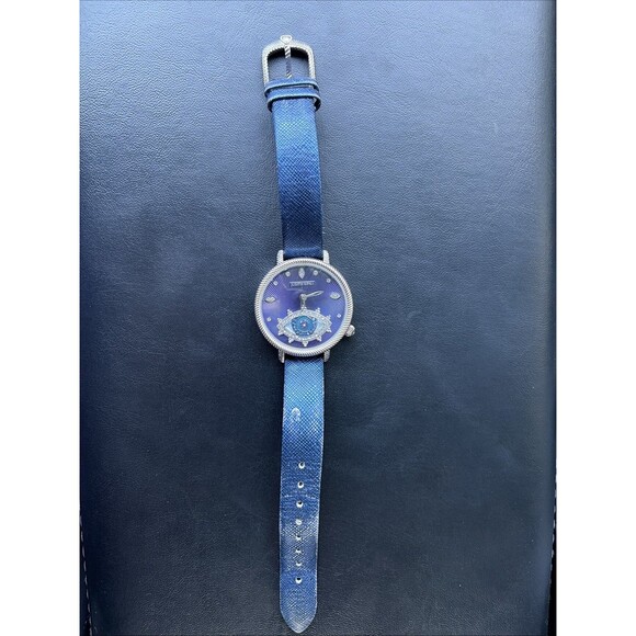 Rare Limited Judith Ripka Blue Watch Eye Diamonds Japan Movement Cow Hide main image 5